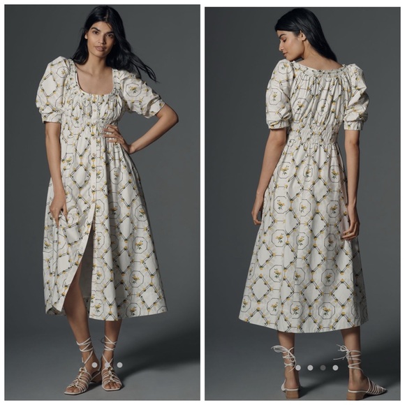 Anthropologie Dresses & Skirts - Anthropologie Short Sleeve Midi Dress Sundress Floral Small